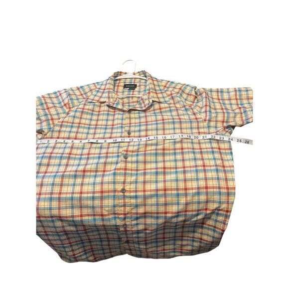 Marmot Mens Yellow Red Plaid For Life Short Sleeve Button-Down Shirt Size XL - Picture 9 of 9